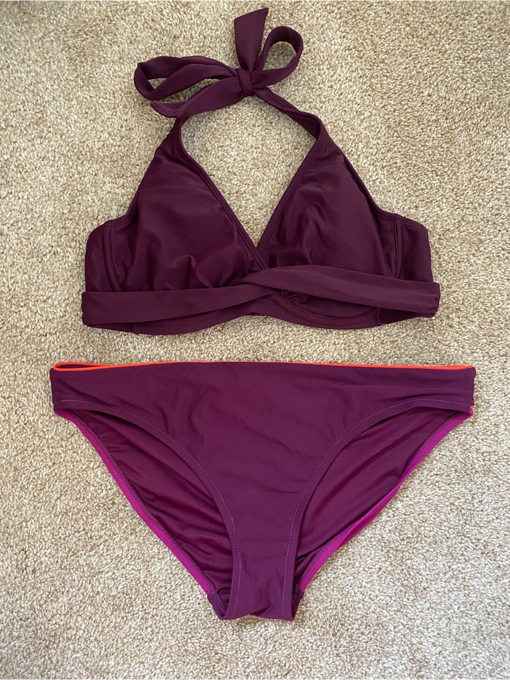 Athleta Purple Swimsuit Bikini Set